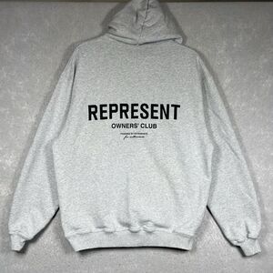 Represent Owners Club Ash Grey OVERSIZED Pullover Hoodie Men's Size Small